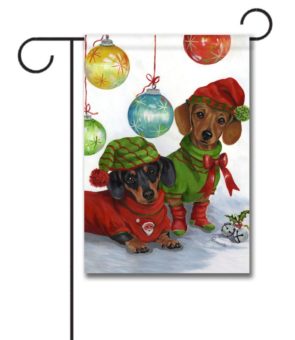 Ornament Doxie Christmas Garden Flag