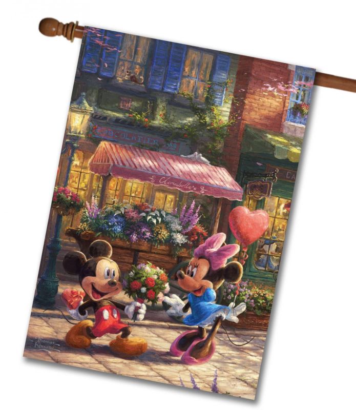 Buy: Mickey and Minnie Sweetheart Café – Garden Flag Flagology.com