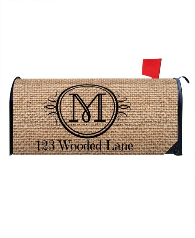 Buy Elegant Burlap Monogram Mailbox Cover