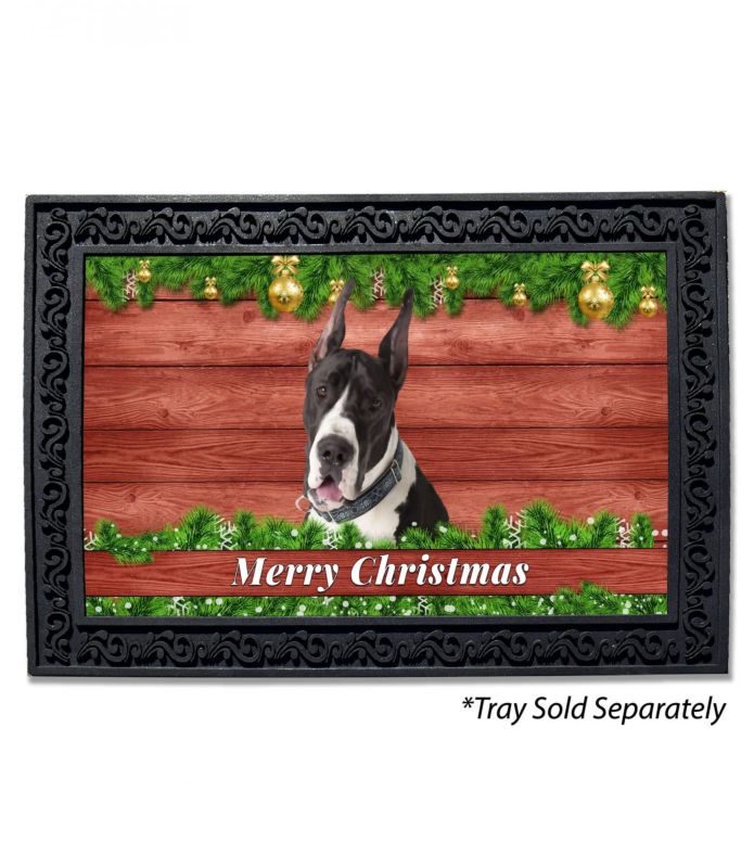 Buy Christmas Barnwood Mantle Great Dane Doormat Dog