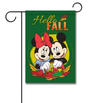 Mickey Mouse Minnie Mouse Garden Fall Disney Flag