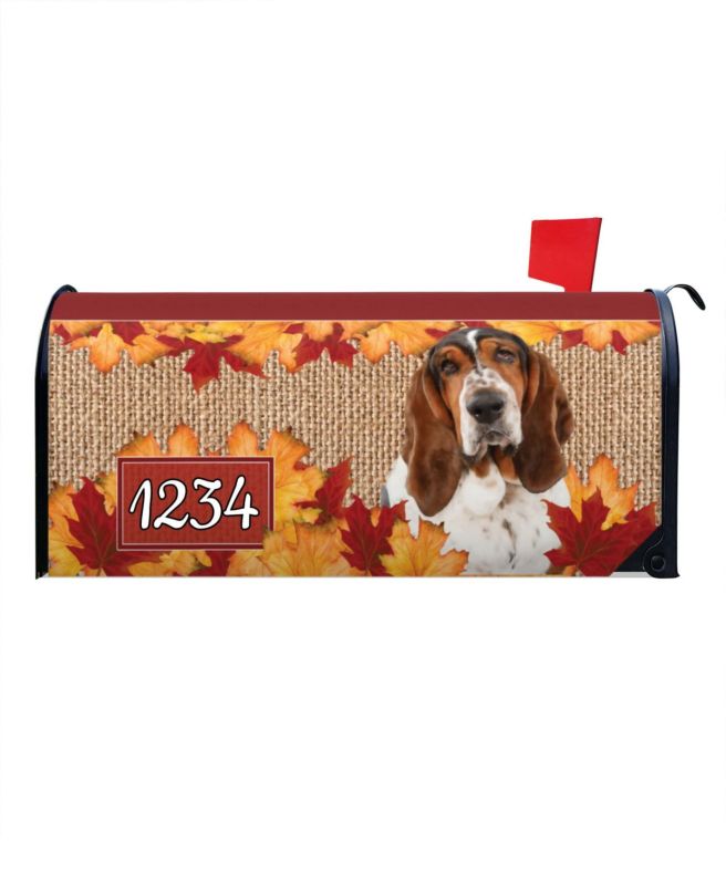 Buy Fall Leaves Basset Hound Mailbox Cover