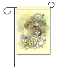 Brown Bunny in Wildflowers Garden Flag