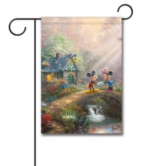 Mickey and Minnie Sweetheart Bridge - Garden Flag - 12.5'' x 18''