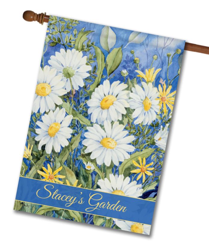 Personalized Spring Daisy House Flag - Custom Printed Flags | Flagology.com