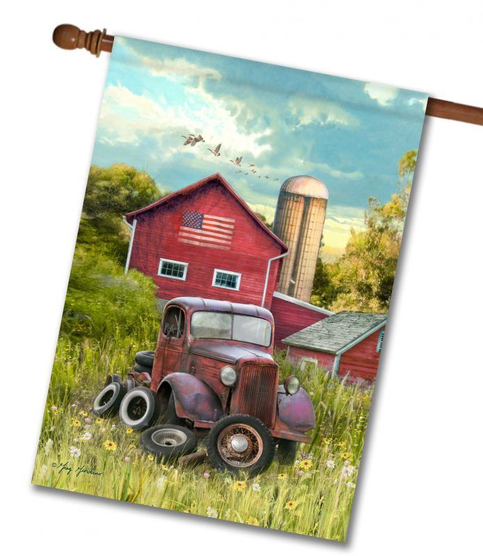 Vintage Farm Truck - House Flag - 28'' x 40''