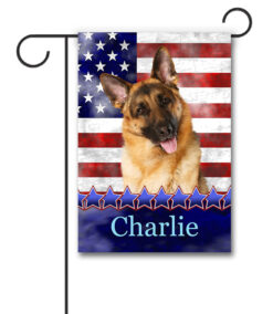 Personalized Stars and Stripes German Shepherd - Garden Flag - 12.5'' x 18''