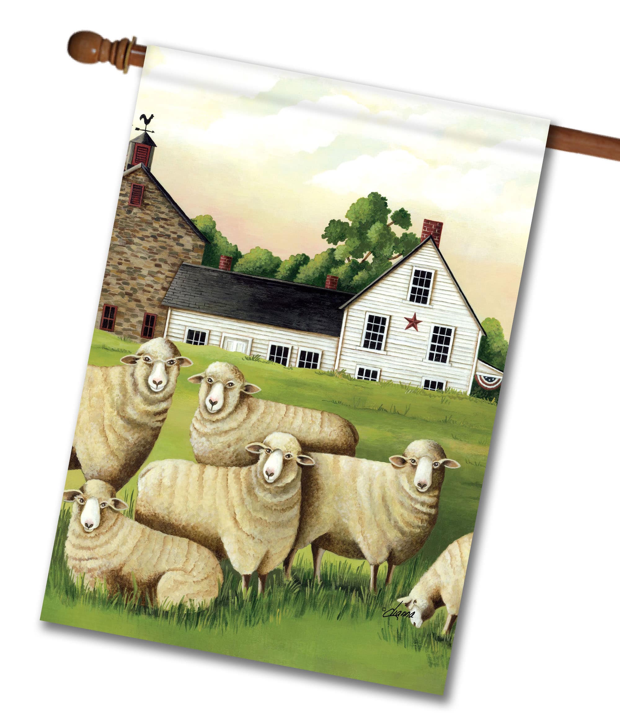 Sheep Farm House Flag