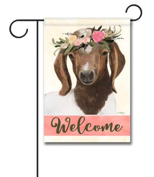 Spring Flowers Goat Garden Flag