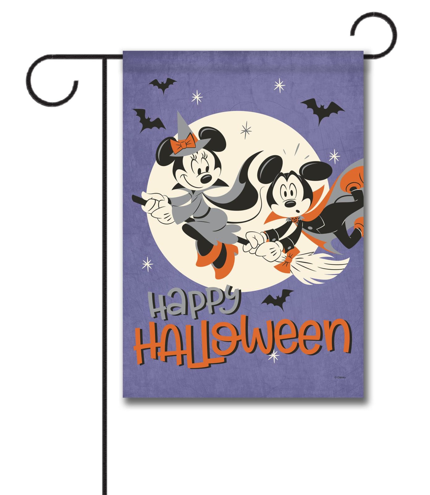 Buy: Halloween Mickey & Minnie Broom Flight – Garden Flag Flagology.com