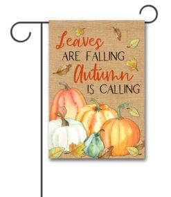 Pumpkins and Burlap Fall Garden Flag
