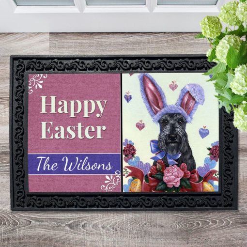 Easter Personalized Scottish Terrier Doormat