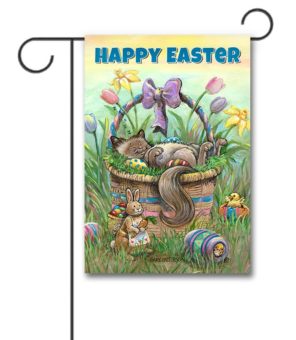 Gary Patterson Happy Easter Cat Garden Flag