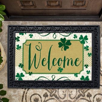 Shamrocks Welcome St. Patrick's Day Doormat