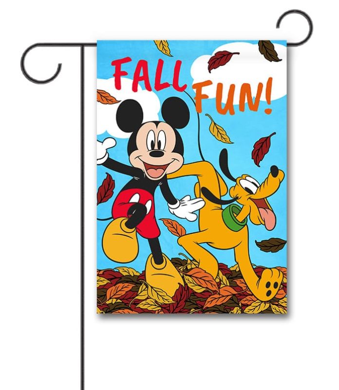 Buy: Fall Fun Mickey and Pluto – Garden Flag Fall Flagology.com