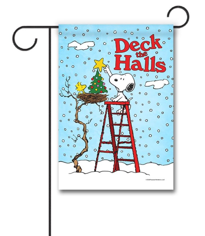 Buy PEANUTS® Deck the Halls Snoopy and Woodstock Garden Flag