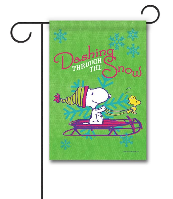 Buy PEANUTS® Dashing Through the Snow Garden Flag
