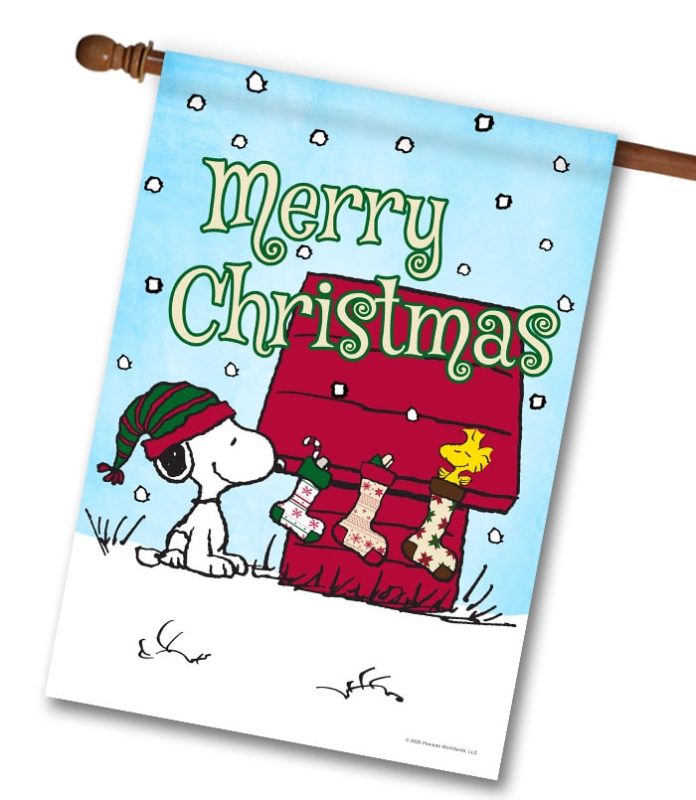 Buy PEANUTS® Christmas Trimmings Snoopy House Flag