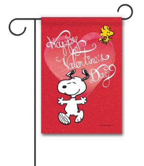 Peanuts Woodstock and Snoopy Valentine's Day Garden Flag