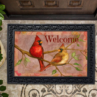 Cardinal Couple Welcome Doormat