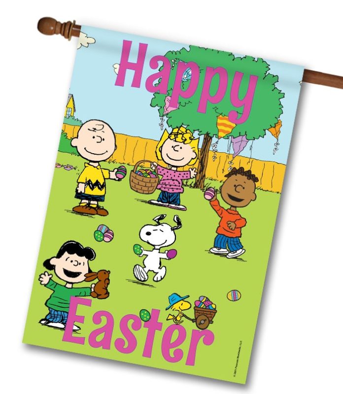 Buy PEANUTS® Gang Egg Hunt House Flag Easter