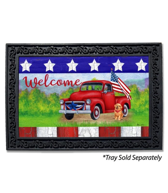 Buy Patriotic Red Truck Doormat Fourth of July