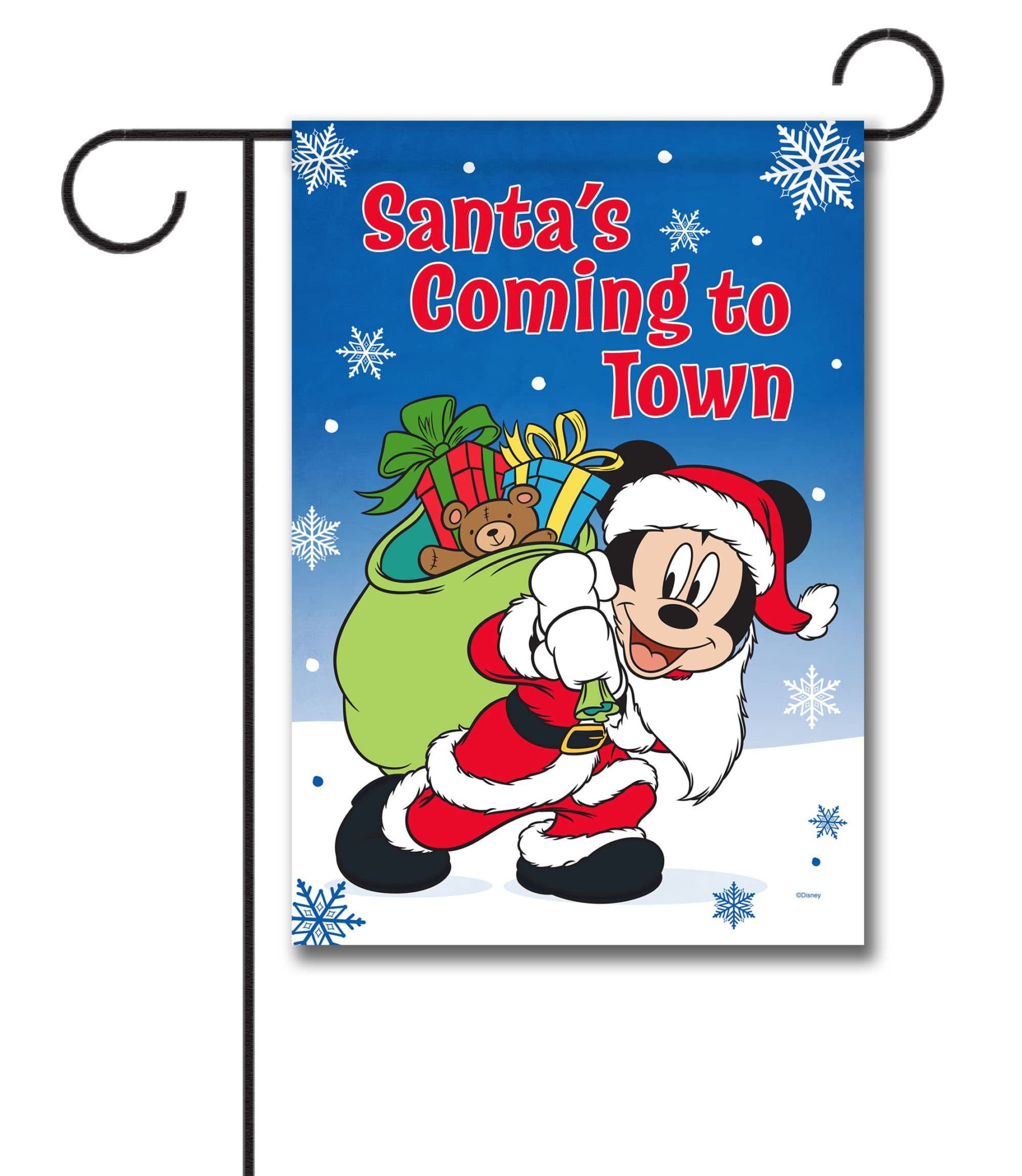 Buy: Santa Mickey’s Coming to Town – Garden Flag Flagology.com