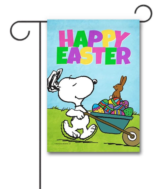 Buy PEANUTS® Snoopy Happy Easter Egg Wheelbarrow Garden Flag