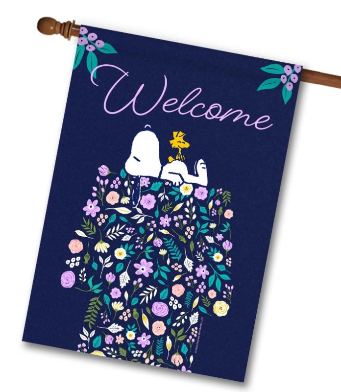 Buy: PEANUTS® Doghouse of Flowers Snoopy & Woodstock – House Flag ...