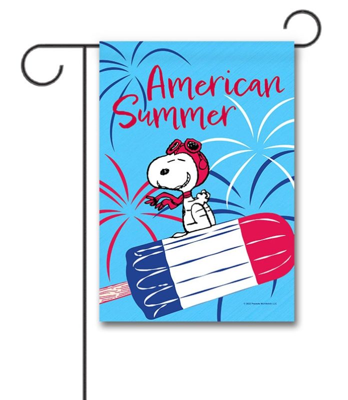 Buy PEANUTS® Snoopy Red Baron American Summer Popsicle Garden Flag