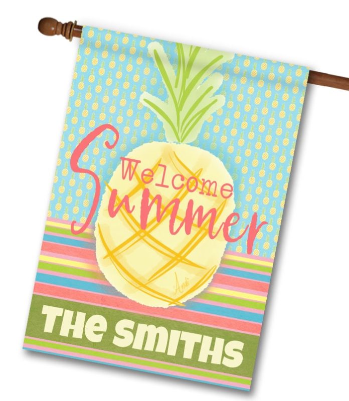 Buy Summer Pineapple Personalized House Flag