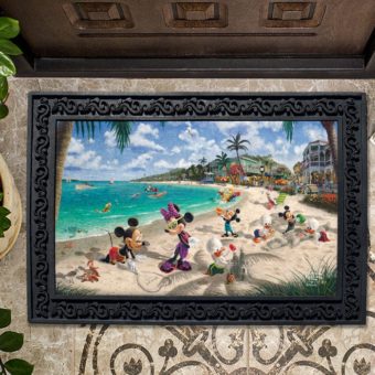 TK3304 Mickey and Minnie Beach Thomas Kinkade Disney Doormat