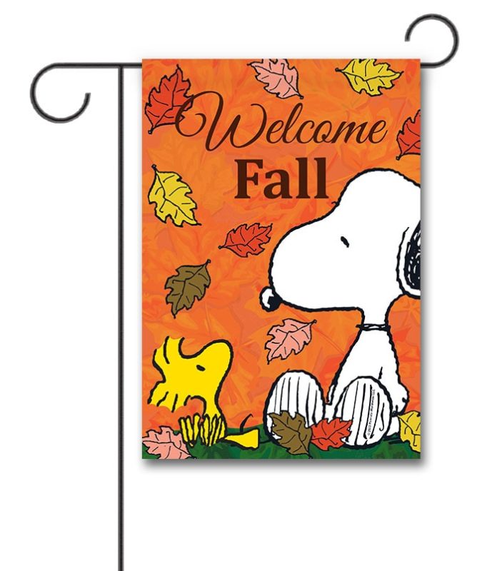 Buy PEANUTS® Falling Leaves Snoopy & Woodstock Garden Flag