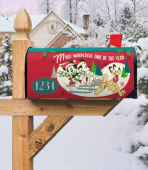 Mickey and Minnie Sledding Mailbox Cover