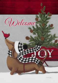 Holiday Dog Sled Dachshund   GARDEN (Dianna Swartz)