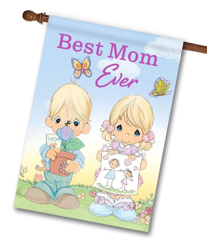 thumbnail interactive-video image 1 of 3x5 Best Mom Ever Flag - Happy Mother's Day Decoration, Polyester, Multicolor 1 of 2