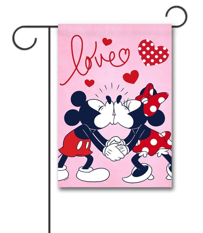 Buy: Mickey & Minnie Love Smooch – Garden Flag Flagology.com