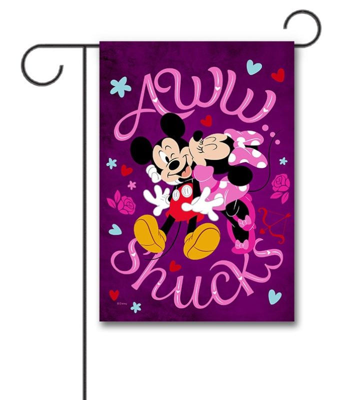 Buy: Valentine Kisses Mickey and Minnie – Garden Flag Flagology.com