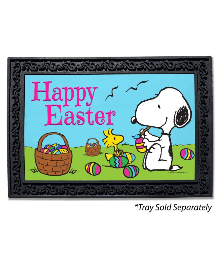 PEANUTS® Snoopy Painting Eggs Doormat 18" x 30" Custom Printed