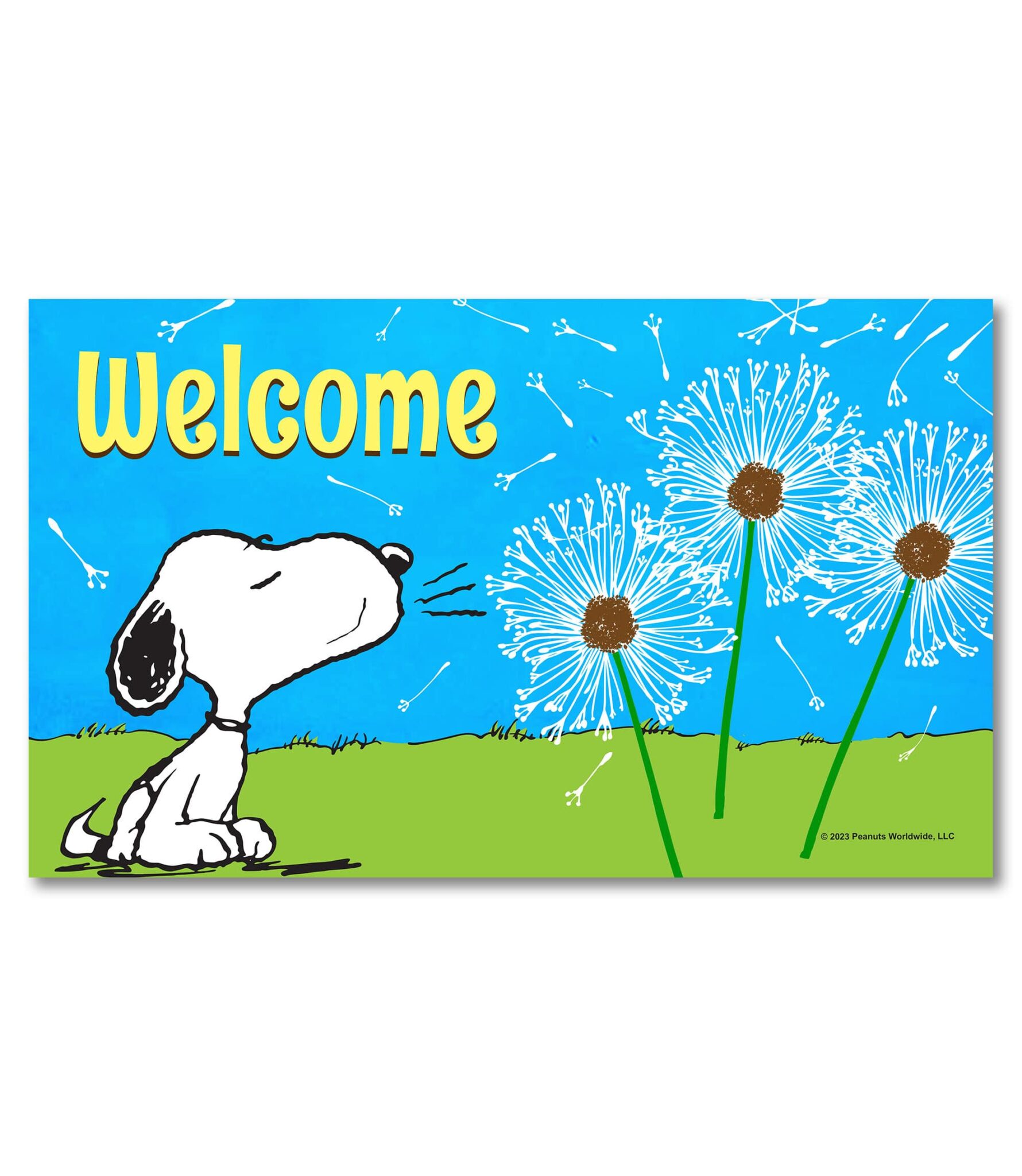 Buy PEANUTS® Blowing Dandelions Doormat Spring Snoopy
