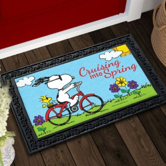 PNT2541 Peanuts Snoopy and Woodstock Spring Doormat
