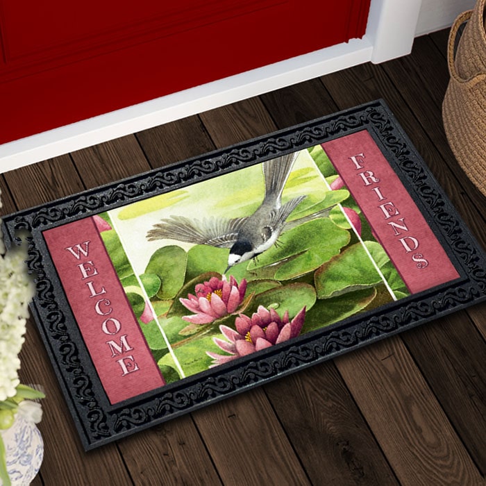 MLB292 Bird Soaring over Water Lilies Doormat