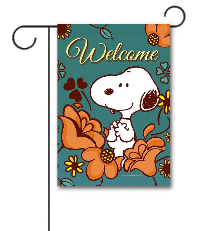 Buy PEANUTS® Fall Floral Snoopy Garden Flag