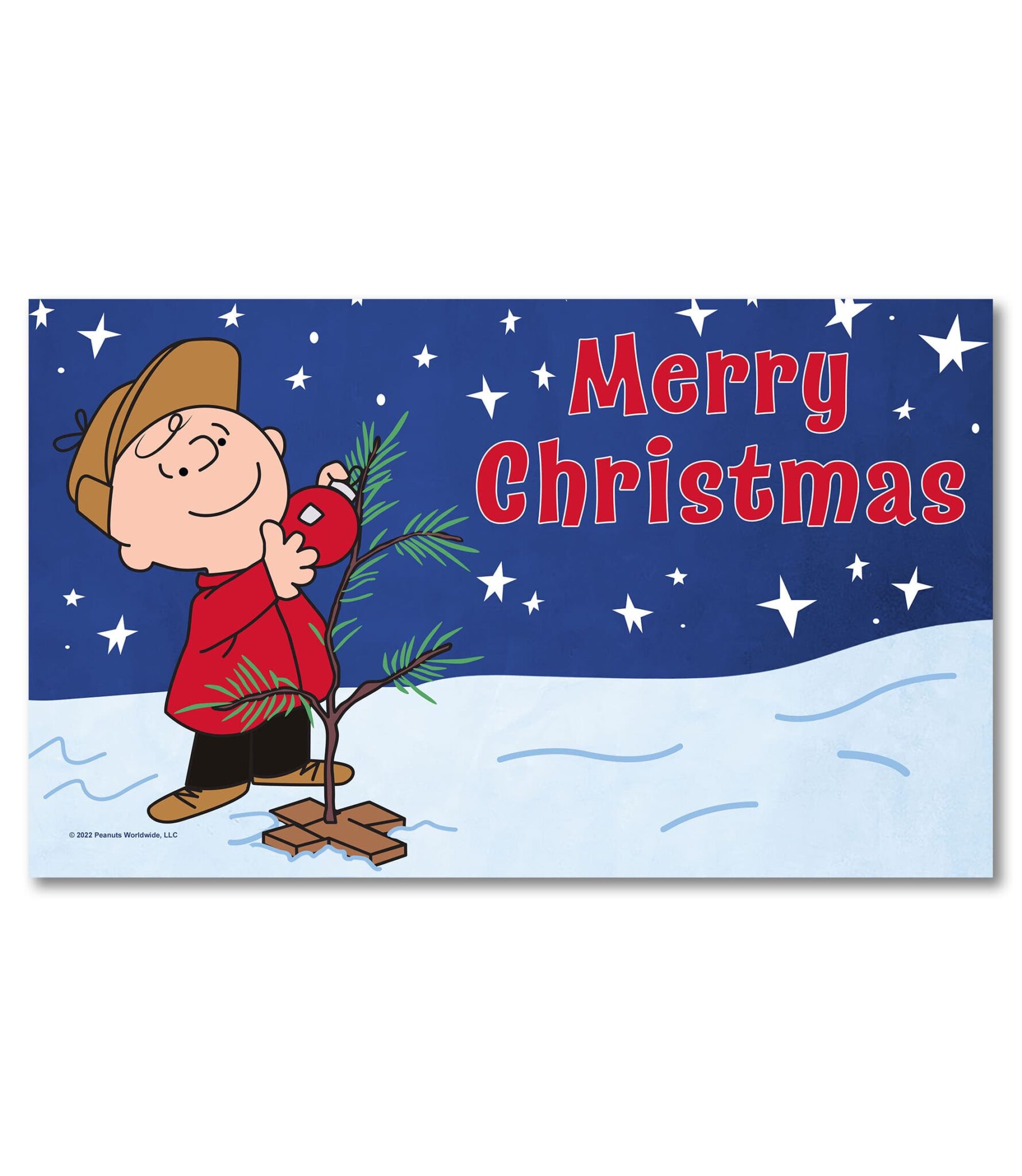 PEANUTS® Merry Christmas Charlie Brown Doormat 18" x 30" Custom Printed Flags
