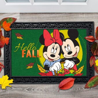 DIS766 Mickey Mouse Minnie Mouse Fall Disney Doormat