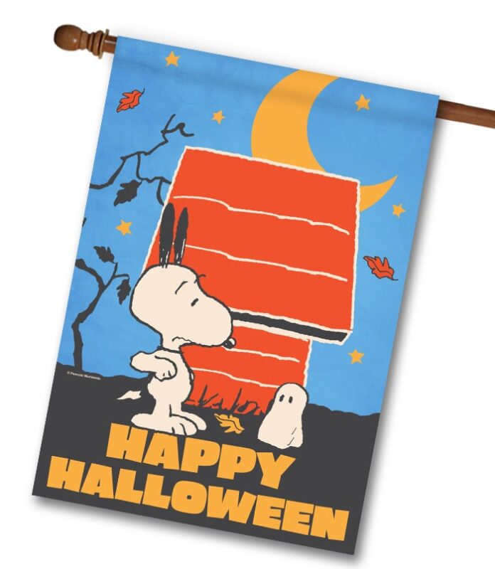 PEANUTS® Snoopy Ghost Happy Halloween - House Flag - 28" x 40" - Custom ...
