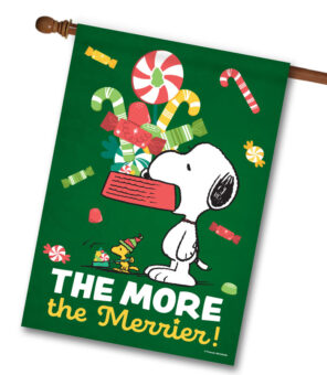 PEANUTS® Christmas Candy Snoopy and Woodstock - House Flag - 28" x 40 ...