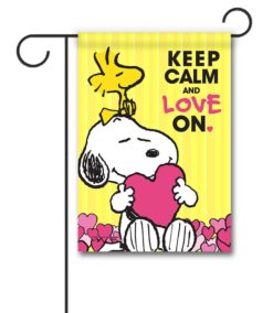 PEANUTS® Keep Calm and Love On Snoopy - Garden Flag - 12.5" x 18"
