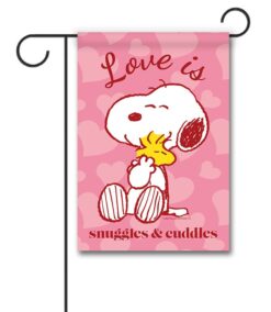 PEANUTS® Love is Snuggles and Cuddles Snoopy - Garden Flag - 12.5" x 18"