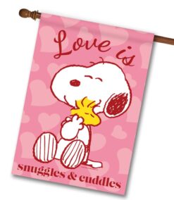 PEANUTS® Love is Snuggles and Cuddles Snoopy - House Flag - 28" x 40"